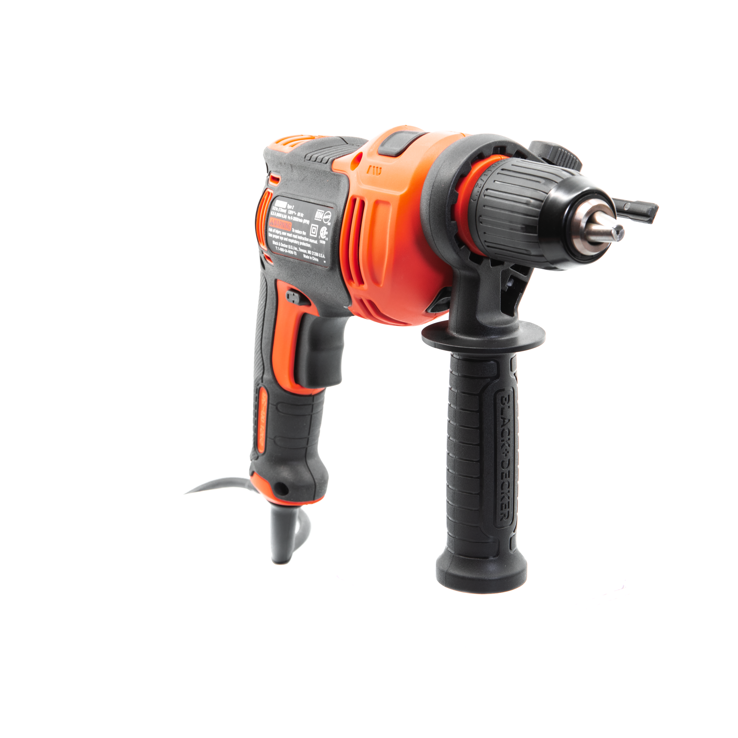 6.5 Amp 1/2 Inch Heavy Duty Hammer Drill - Powerful Corded Electric Drill for Concrete, Masonry & Metal - Perfect for Construction, DIY Projects & Home Renovations