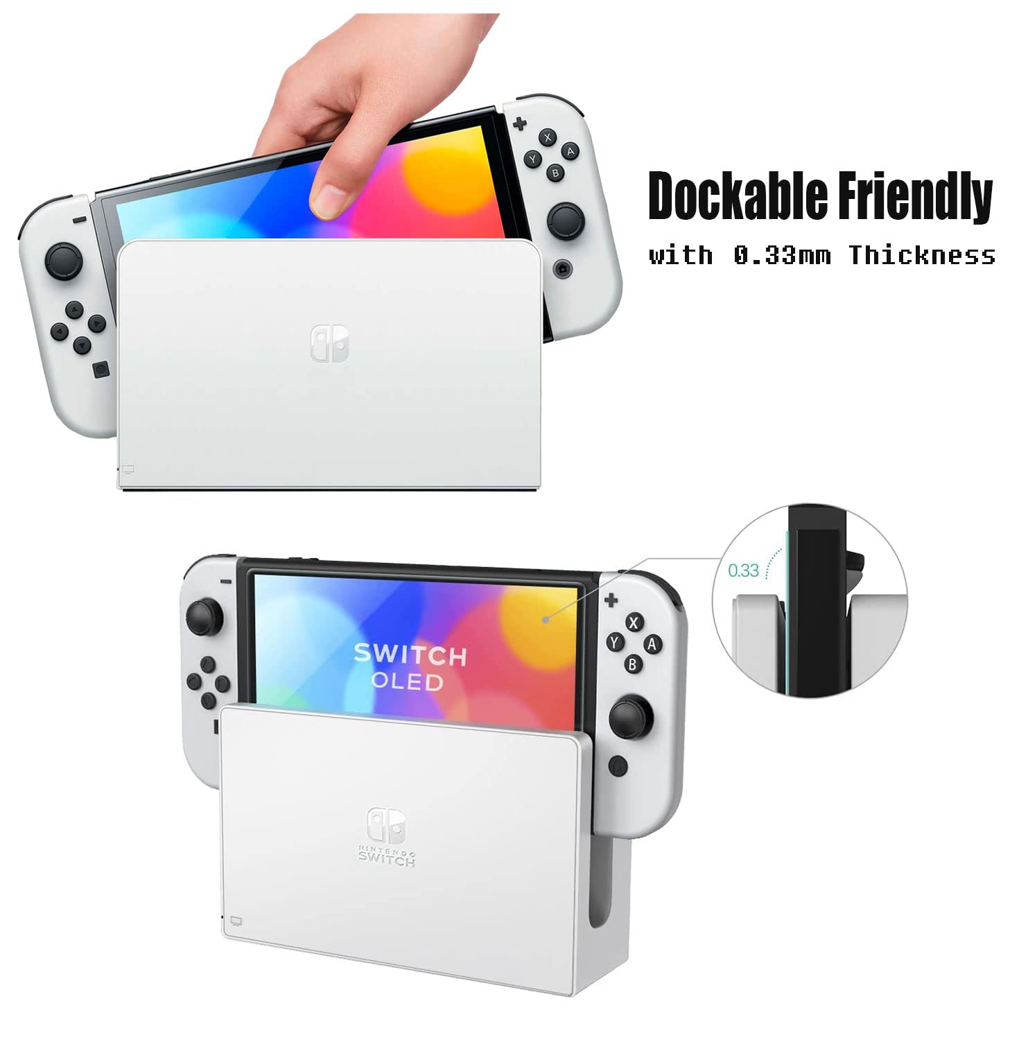 VANJUNN Tempered Glass Screen Protector for Nintendo Switch OLED - Anti Blue Light, Anti-Scratch, Eye Protection Film (3 Pack) - Perfect for Gaming, Travel, and Long Play Sessions