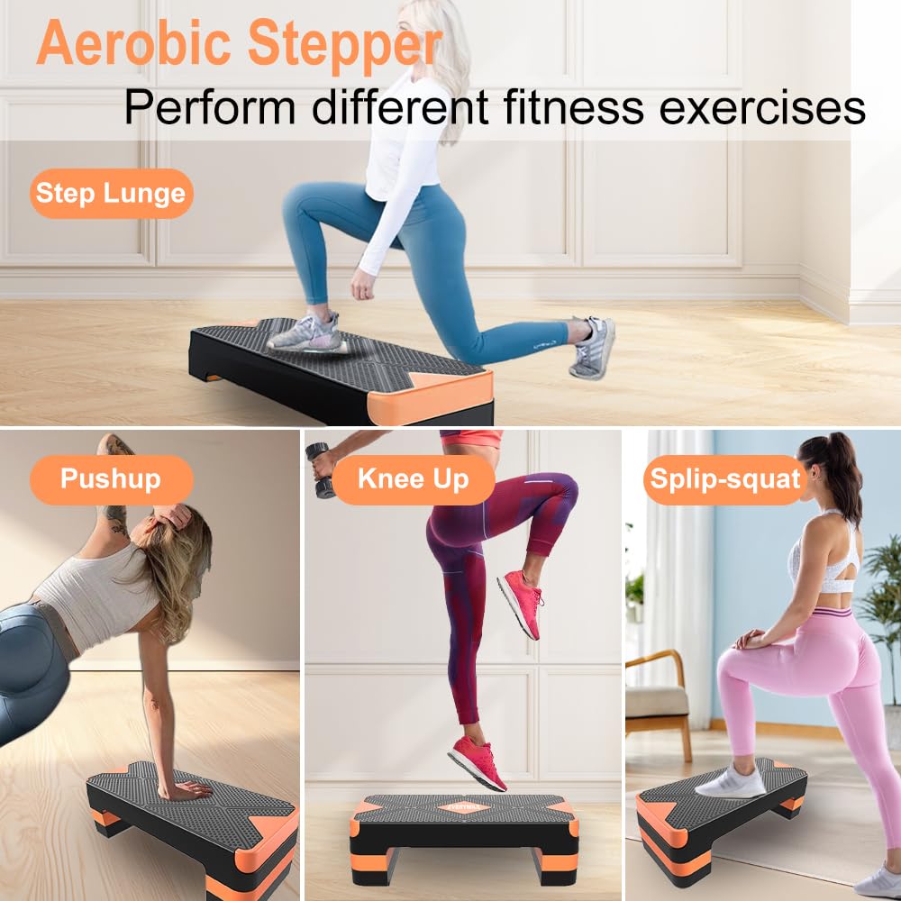 EVERYMILE Adjustable Aerobic Stepper for Home Workouts - 26.5