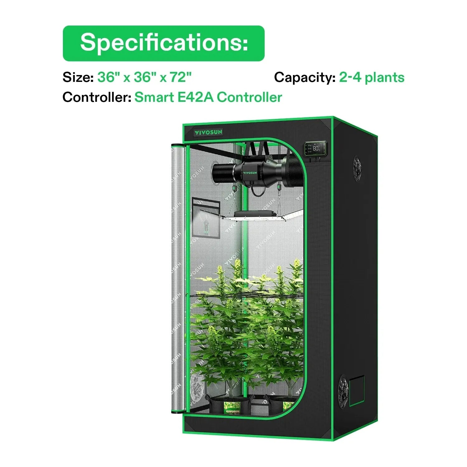 Vivosun 3x3 Smart Grow Tent Kit for Indoor Plants - Complete 3 Plant G4 Hydroponic System with LED Lights & Ventilation - Perfect for Home Gardening, Seed Starting & Herb Cultivation