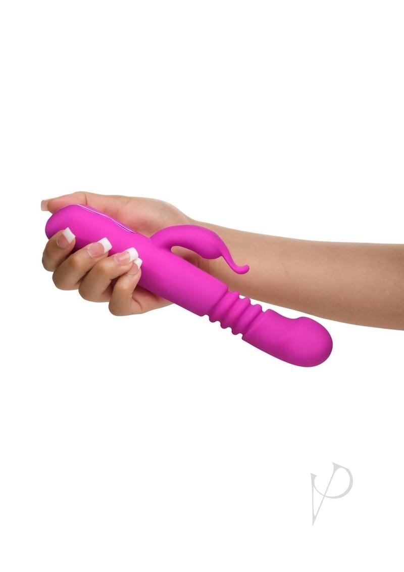 Rechargeable Silicone Rabbit Vibrator for Women - Purple G-Spot & Clitoral Stimulator, Powerful Thrusting Sex Toy for Couples Play & Solo Pleasure