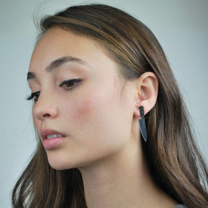Chef's Knife Earrings - Stainless Steel Culinary Jewelry for Cooking Enthusiasts | Perfect Gift for Chefs & Food Lovers | Wear to Kitchen, Cooking Classes & Foodie Events