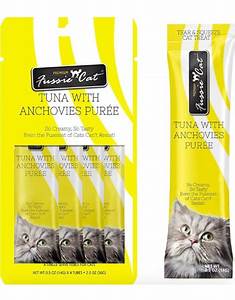 Fussie Cat Premium Tuna & Anchovies Puree Cat Treats - Grain-Free, High-Protein Snack for Adult & Senior Cats - Perfect for Training, Rewards & Special Occasions