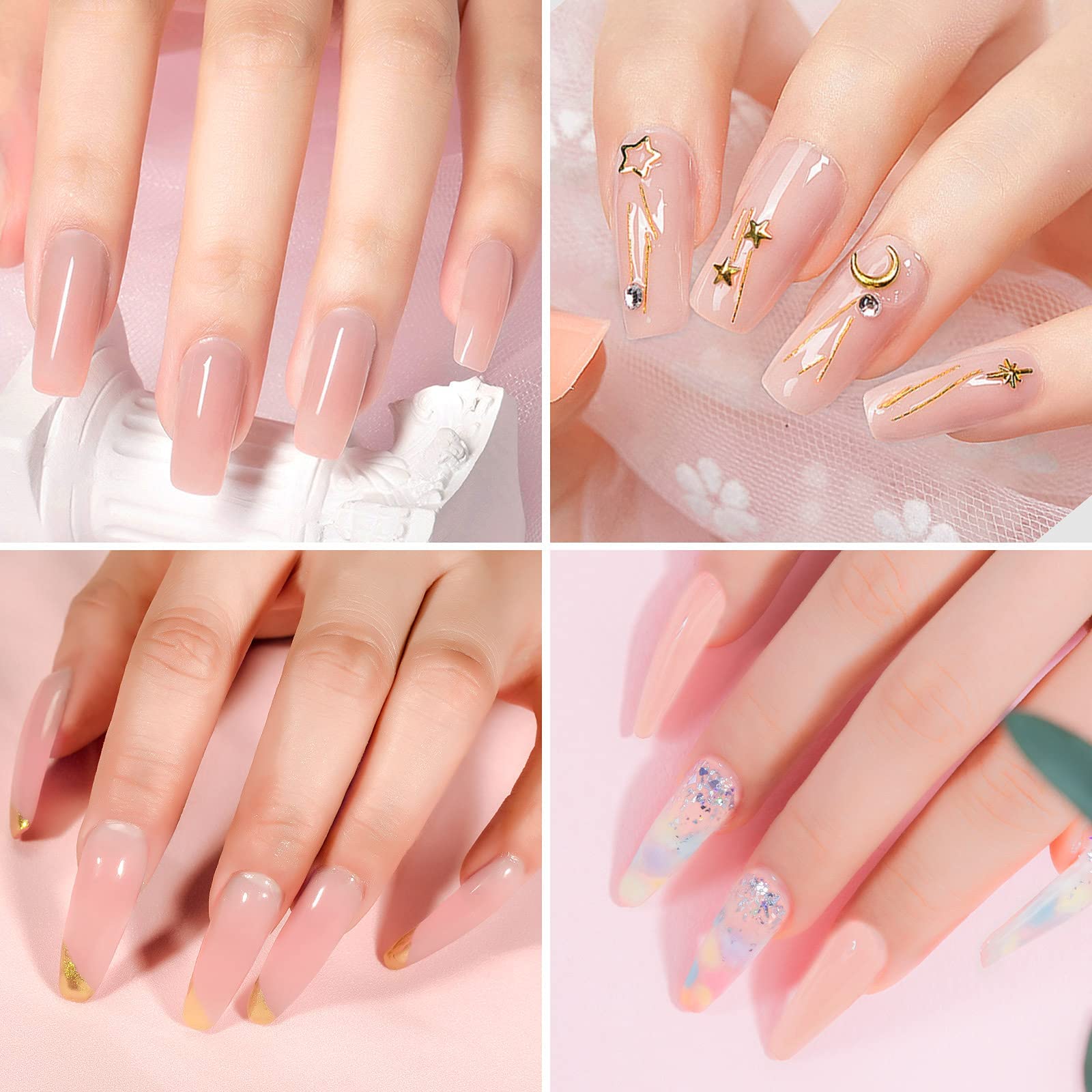 ROSALIND 60ml Soft Pink Poly Nail Extension Gel - Pale Pink Acrylic Nail Art Gel for DIY Home Manicure & Nail Decoration, UV/LED Lamp Required | Perfect for Salon Professionals & At-Home Nail Enthusiasts