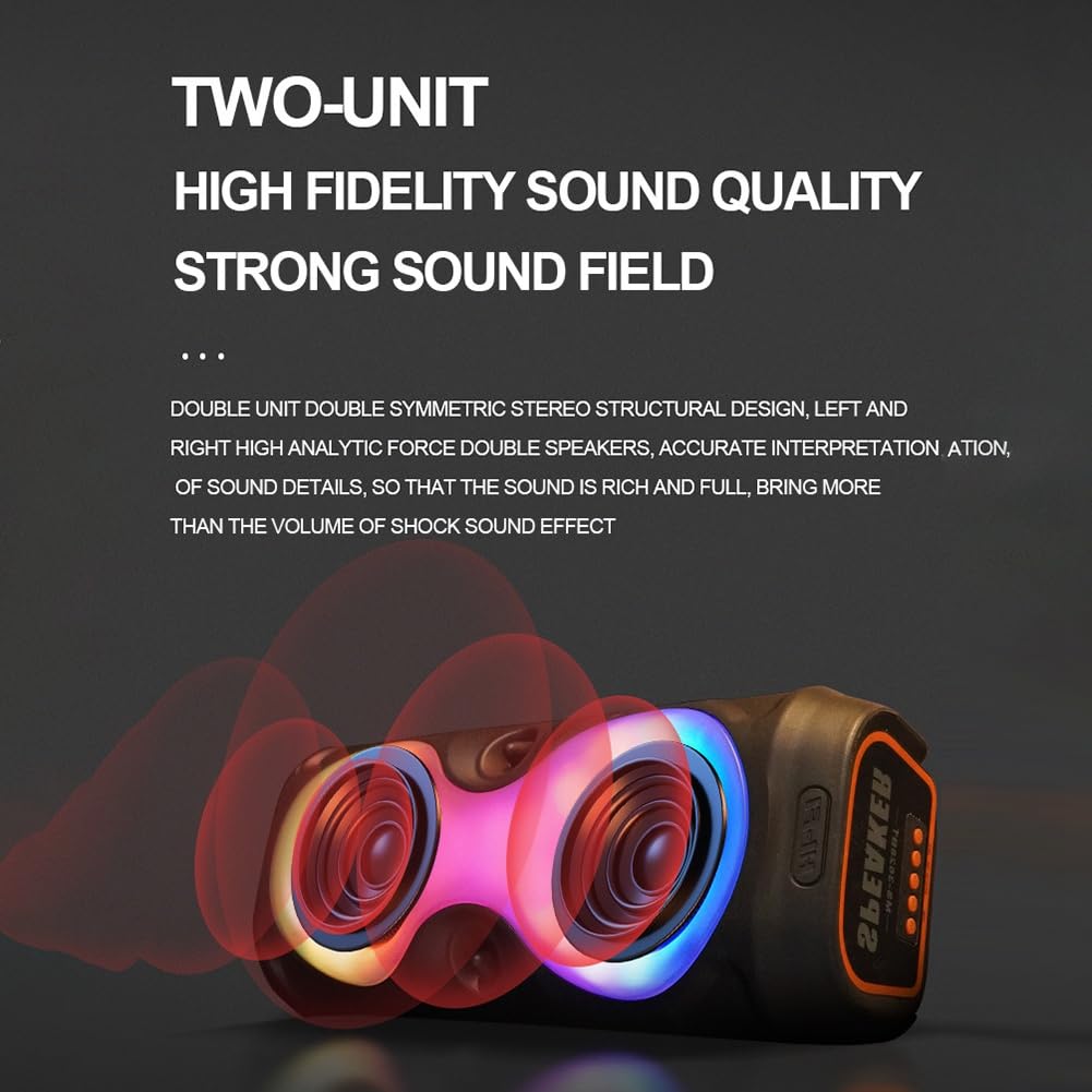 Portable Wireless Bluetooth Speaker with Powerful Bass & Subwoofer - Waterproof Outdoor Speaker for Home, Travel, Parties & Karaoke | High Volume Desktop Speaker for Music & Entertainment