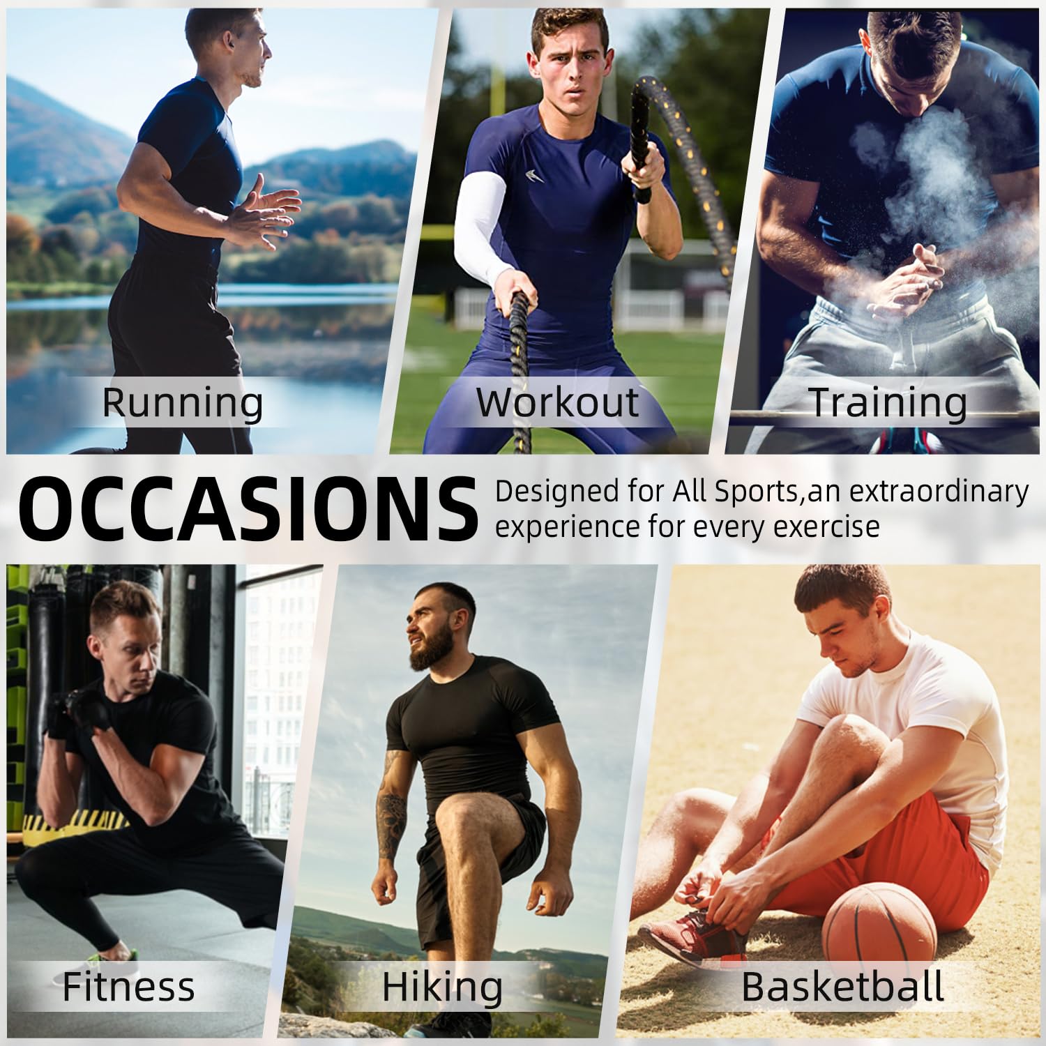 Yuerlian Men's Compression Shorts with Pockets - Spandex Athletic Workout Running Shorts, Performance Baselayer Underwear for Gym, Sports & Outdoor Activities