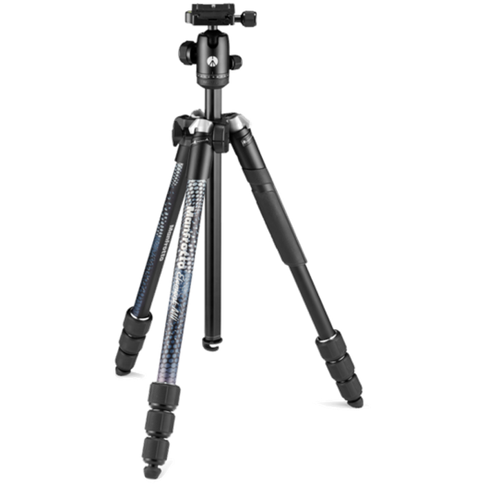 Manfrotto Element Mii Carbon Fiber Travel Tripod with Smartphone Clamp - Lightweight Compact for Photography, Vlogging & Outdoor Adventures