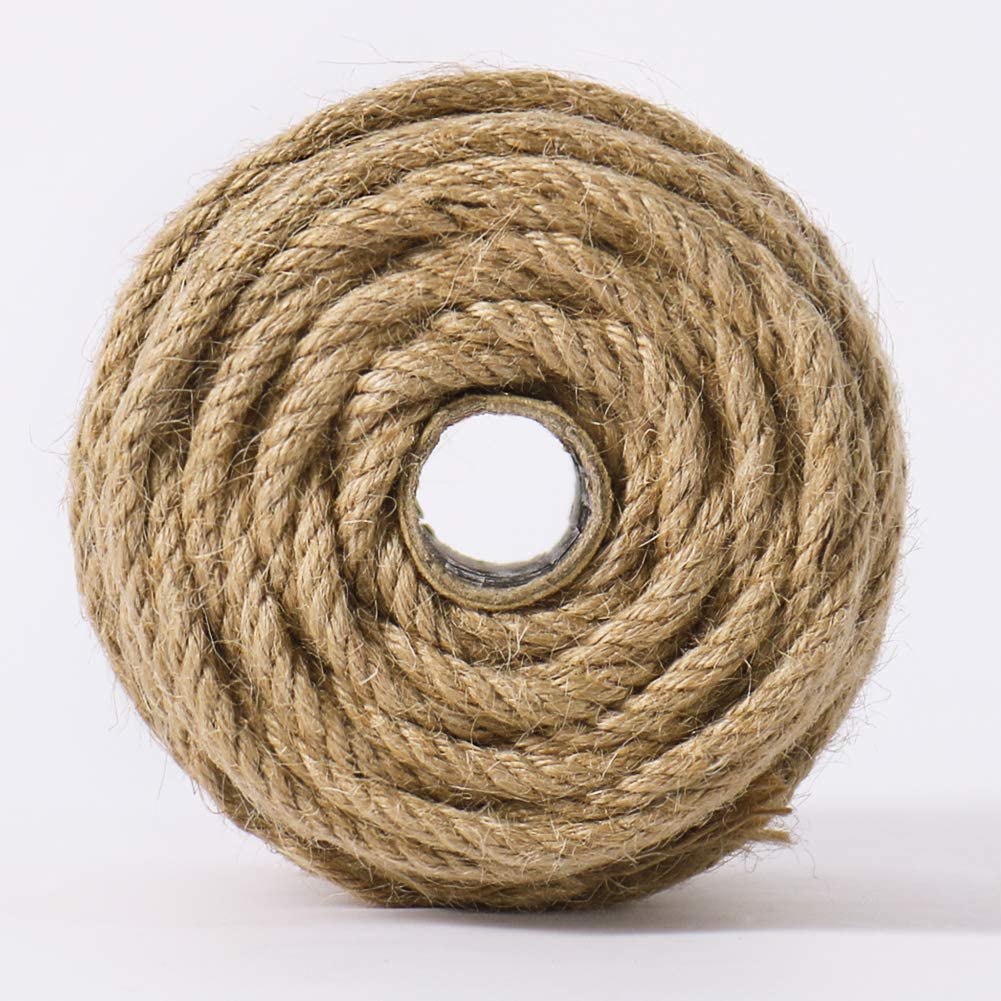100m Natural Sisal Rope 5mm Thick - Jute Twine Cord for Crafts, DIY Home Decor, Gardening & Macrame - Eco-Friendly Manila Hemp for Gift Wrapping, Pet Toys & Wall Hangings