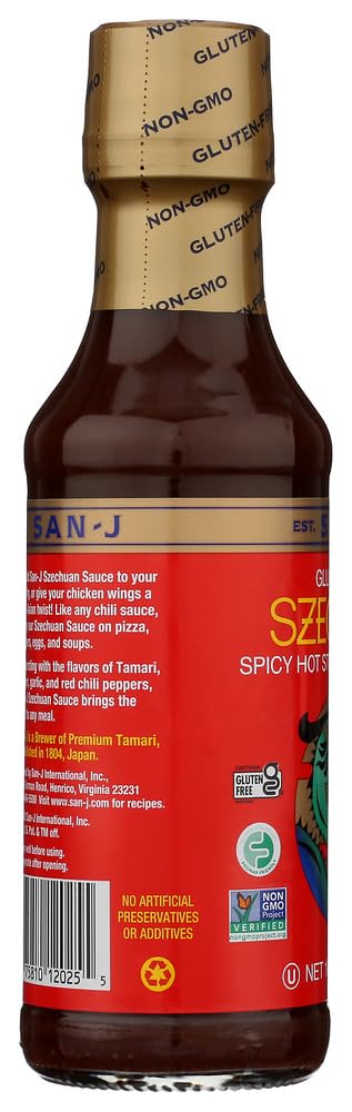 San-J Szechuan Cooking Sauce (3 Pack, 10 Oz Each) - Authentic Chinese Stir Fry Sauce for Noodles, Dumplings & Vegetables - Perfect for Asian Cuisine & Home Cooking