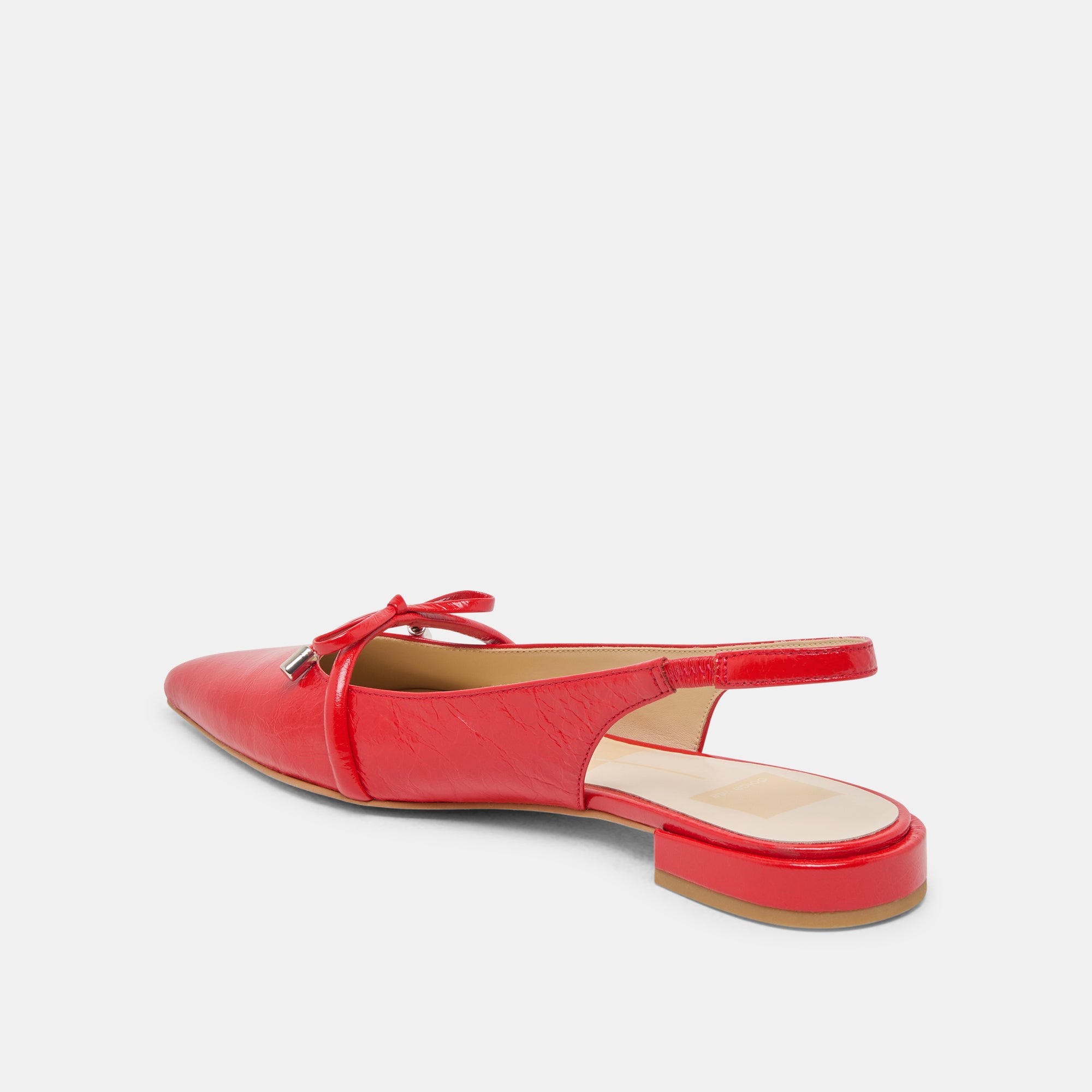 PAYGE Women's Flats - Crinkle Patent Leather Slip-On Shoes with Chili Red Color | Comfortable & Stylish for Work, Casual Wear & Daily Outfits