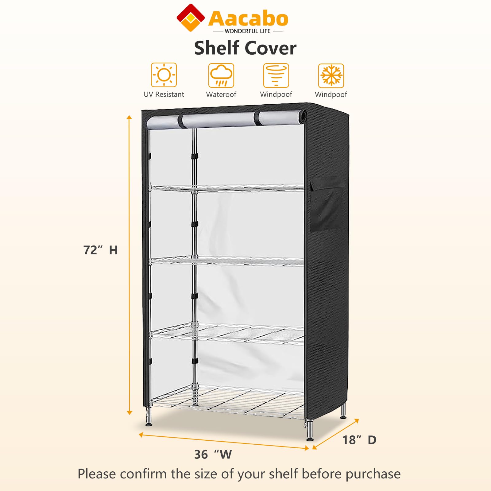 Waterproof Dustproof Shelf Cover for 36