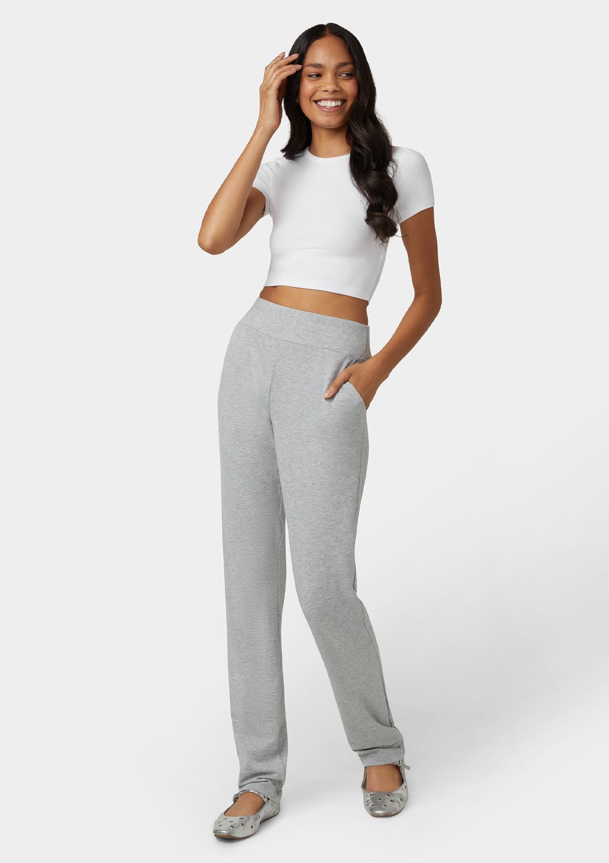 Tall Rome French Terry Joggers for Women - Soft Comfortable Lounge Pants, High Waist Casual Sweatpants for Yoga, Running, and Home Wear
