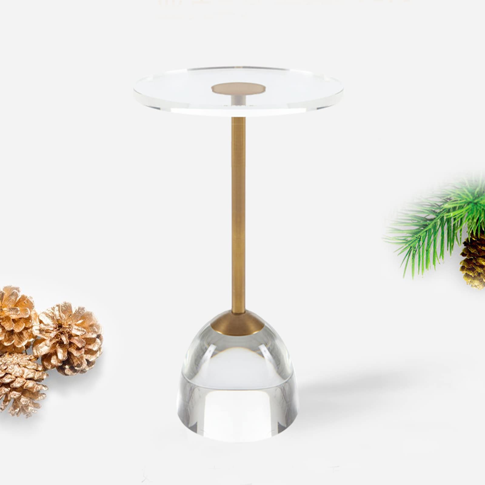 Modern Acrylic Round Side Table - Minimalist End Table for Office, Living Room & Bedroom - Perfect Nightstand, Coffee Table & Home Decor Accent