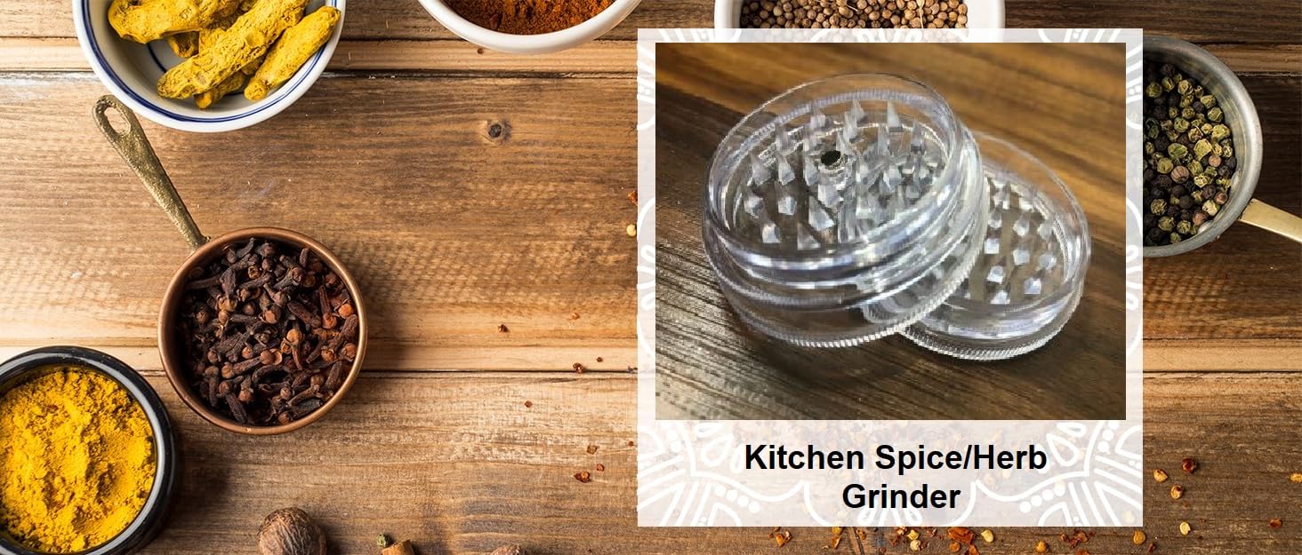Premium Acrylic Magnetic Spice Grinder Set - 2-Piece Clear Kitchen Spice Mill for Fresh Herbs, Peppercorns & Seasonings - Perfect for Cooking, Baking & Gourmet Meal Prep