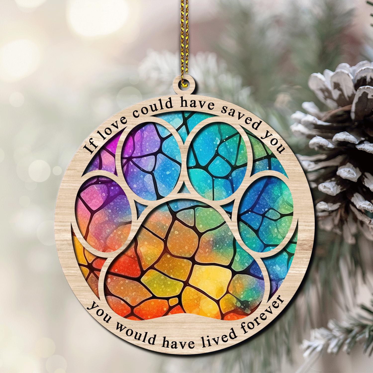 Pet Memorial Suncatcher - Sympathy Gift for Lost Dog or Cat - Perfect for Christmas Remembrance