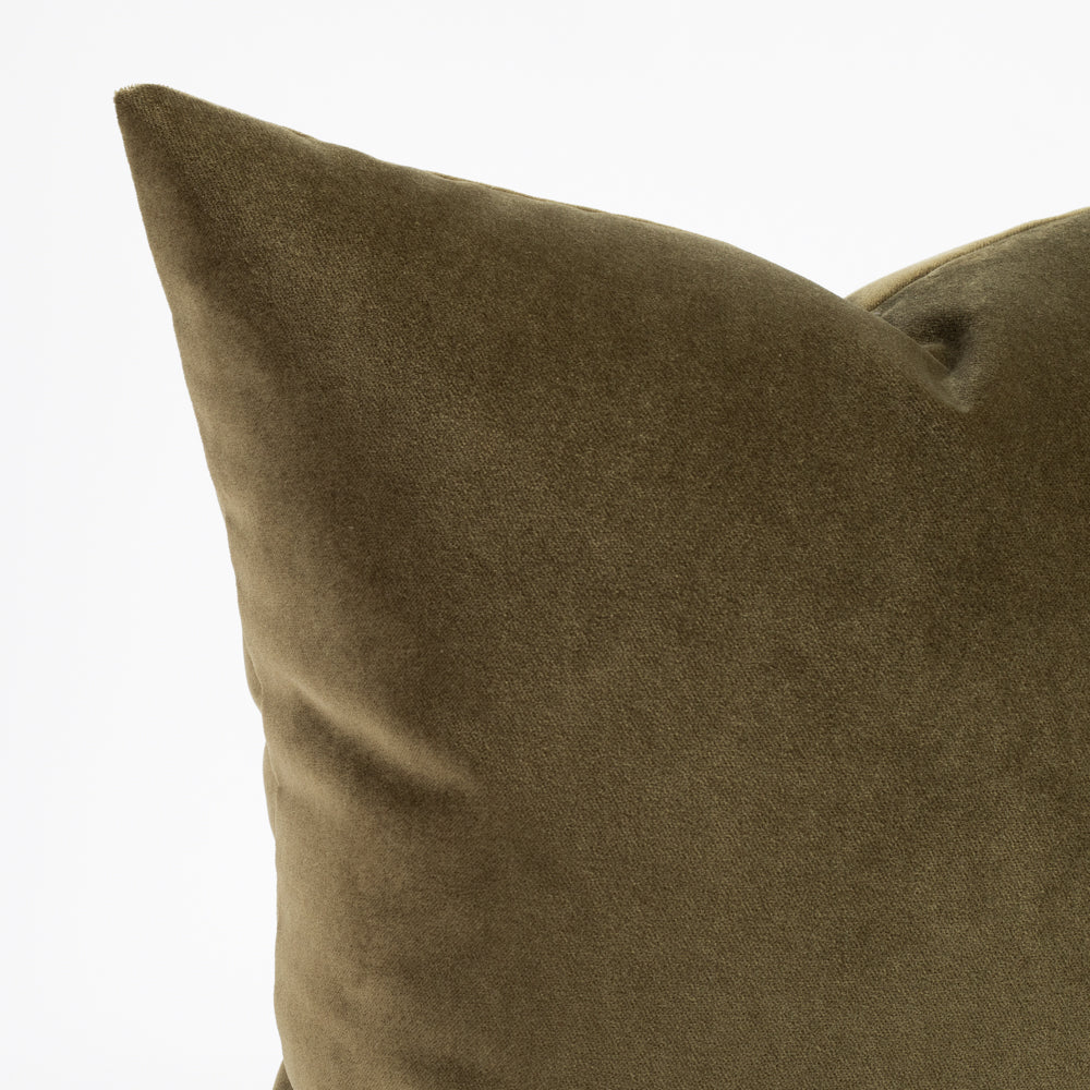 Valentina Velvet 20x20 Throw Pillow Cover - Soft Decorative Cushion for Sofa, Bed & Home Decor - Balsam Green Luxury Pillowcase for Living Room, Bedroom