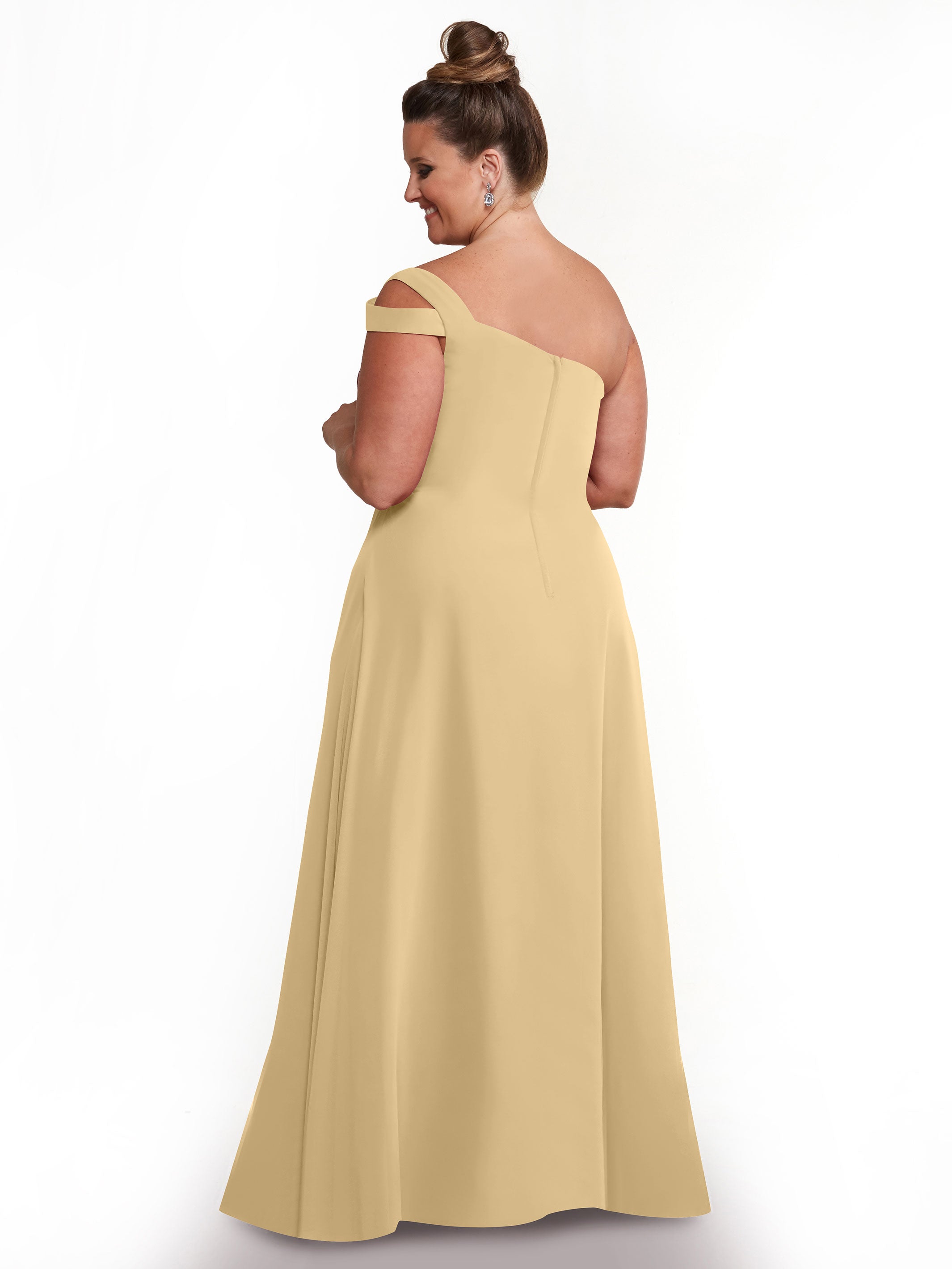 Elegant 80139 Chiffon A-Line One Shoulder Bridesmaid Dress with High Slit - Perfect for Weddings, Prom & Formal Events