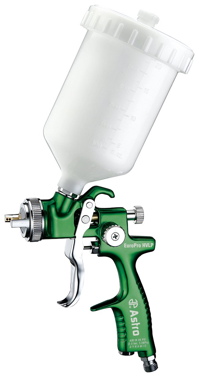 Astro EUROHV107 EuroPro Forged HVLP Spray Gun with 1.7mm Nozzle & Plastic Cup - Professional Paint Sprayer for Automotive, Woodworking & DIY Projects