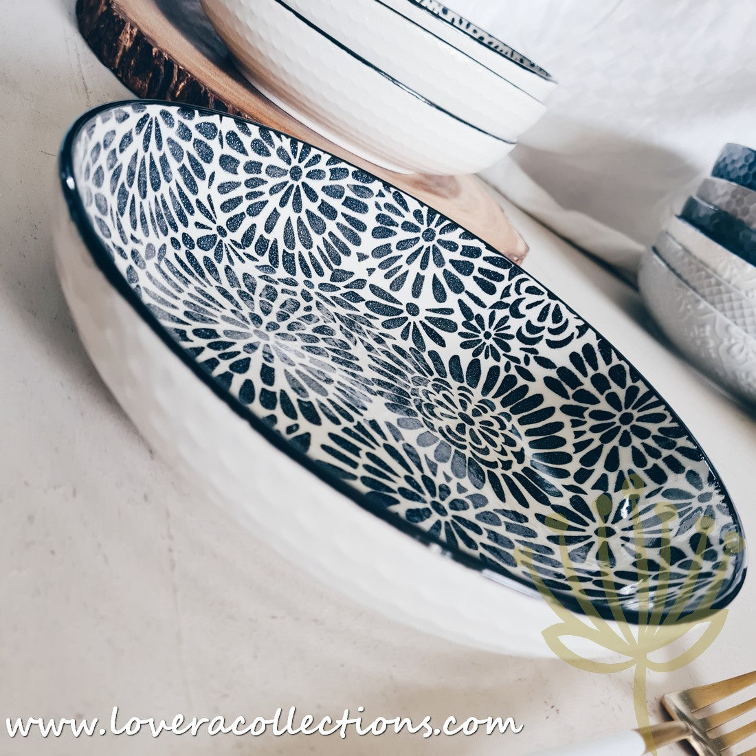 White Waves Assorted Prints Pasta Dish Set - 50% Off + Buy 1 Get 1 Free - Perfect for Dinner Parties & Italian-Themed Decor