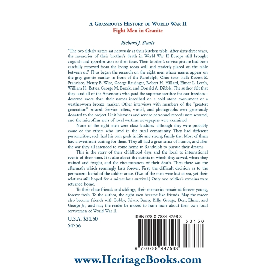 A Grassroots History of World War II: Eight Men in Granite - WWII Veterans' Untold Stories | Perfect for History Buffs & Military Enthusiasts