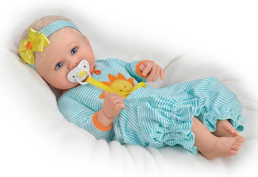 So Truly Real Pocket Full of Sunshine Baby Doll by Ashton-Drake - Lifelike Collectible Newborn Doll for Display, Gift Giving & Nursery Decor - Perfect for Doll Collectors, Baby Showers & Themed Photography