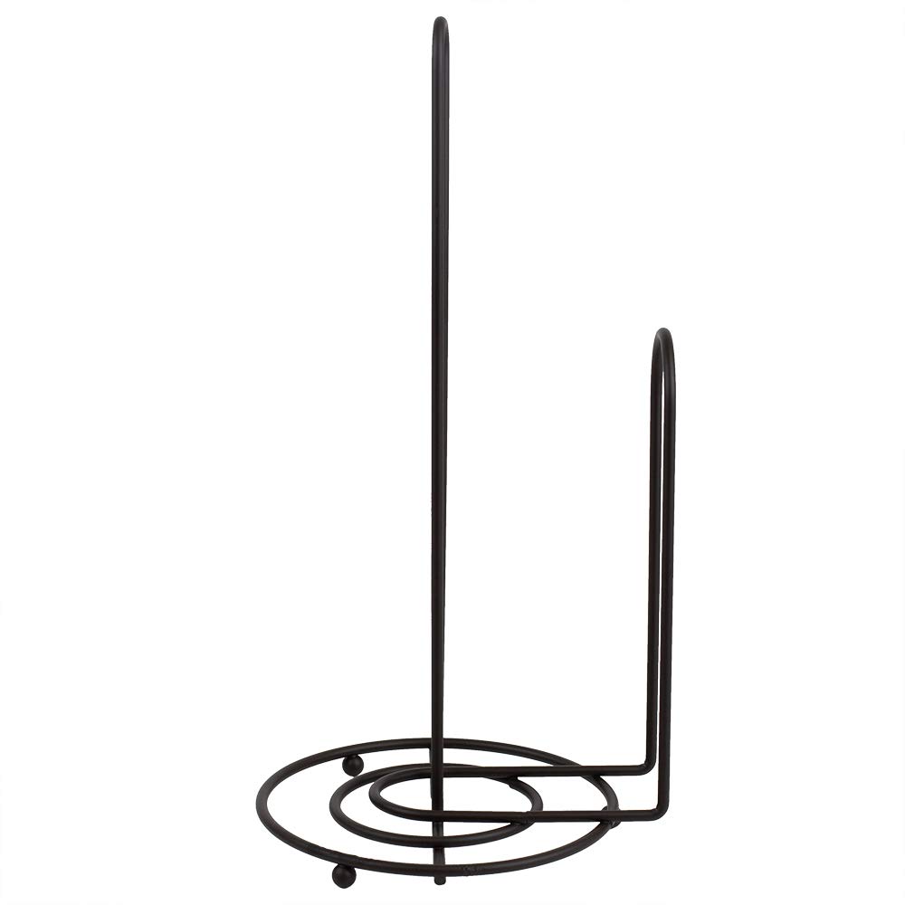 Home Basics Bronze Steel Countertop Paper Towel Holder with Easy-Tear Arm - Raised Feet for Stability, Contemporary Design for Kitchens, Restaurants & Offices