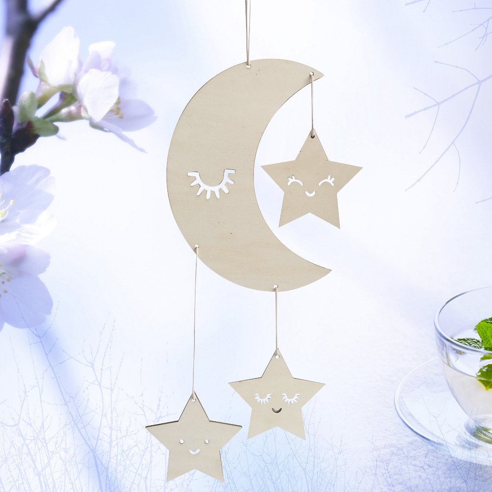 Bestoyard Moon and Stars Baby Mobile - Nursery Ceiling Hanging Decor for Newborns, Baby Showers & Kids Rooms | Perfect for Cribs, Toddler Bedrooms & Gender Reveal Parties
