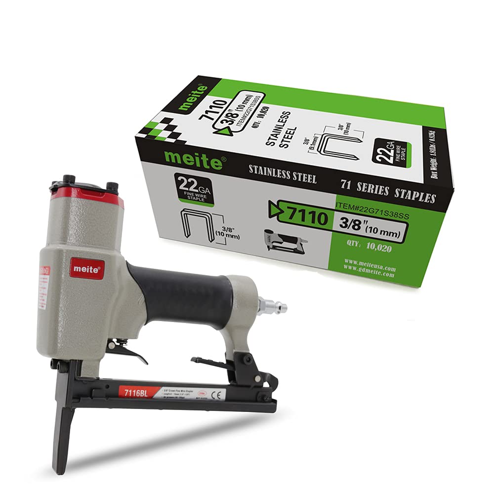 Meite 7116BL Heavy Duty Staple Gun with 2 Boxes of 3/8