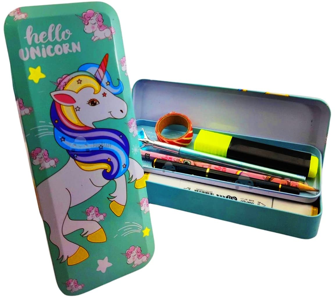 FunBlast Unicorn Pencil Case for Kids - Geometry Box & Stationery Organizer for School Supplies - Stylish Pencil Holder for Boys & Girls - Perfect for Classroom, Homework & Art Projects (1 Unit)