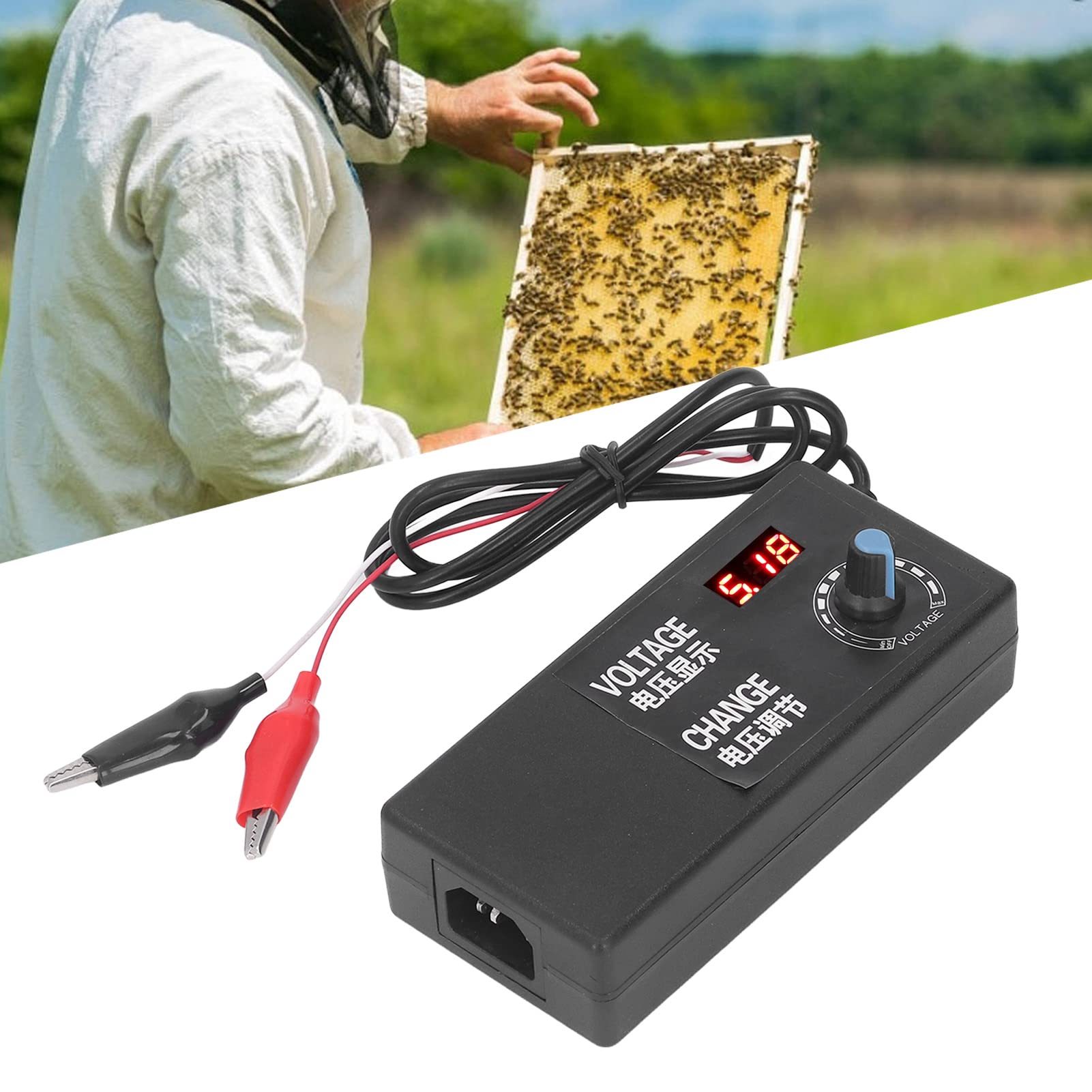 CHICIRIS 12V 5A Electric Beekeeping Gear Wire Embedder - Stainless Steel & Plastic Beehive Heating Tool with 100-240V US Plug - Perfect for Professional Beekeepers & DIY Hive Maintenance
