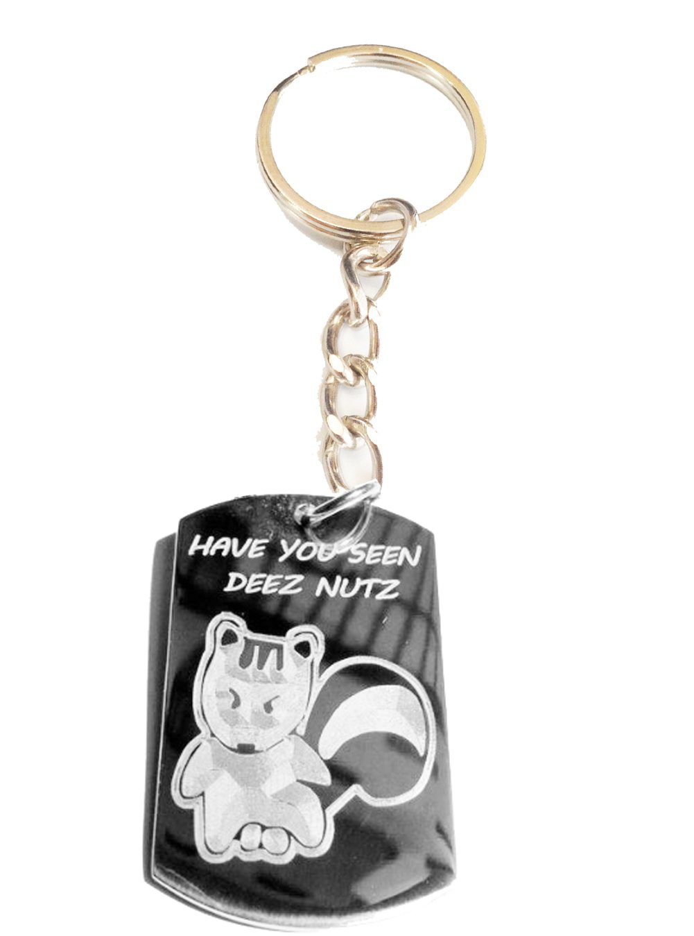 Funny Squirrel Keychain - Deez Nutz Novelty Metal Ring for Gifts & Daily Use