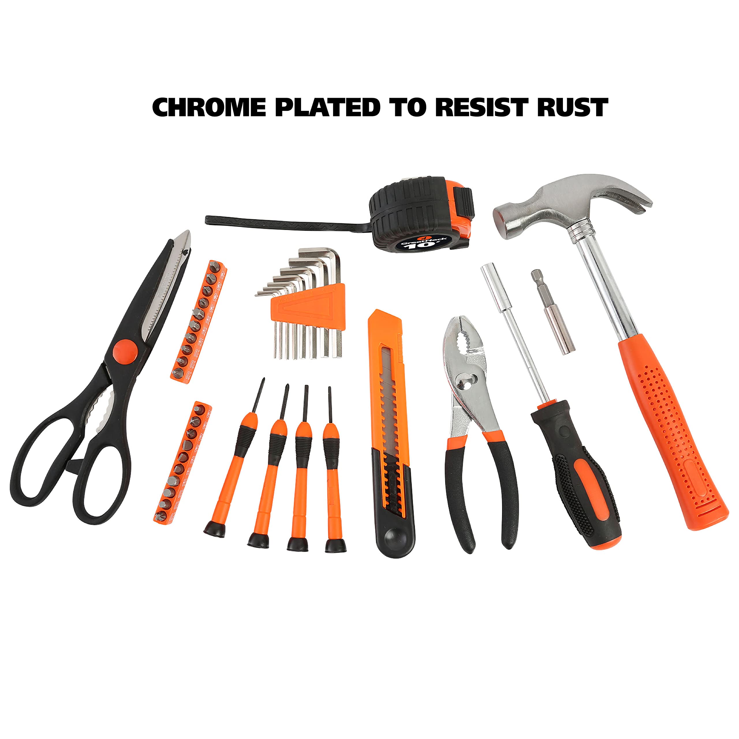 39-Piece Homeowner's Tool Set with Pliers, Screwdrivers & Wrench - Essential DIY Repair Kit for Household Maintenance & Small Projects