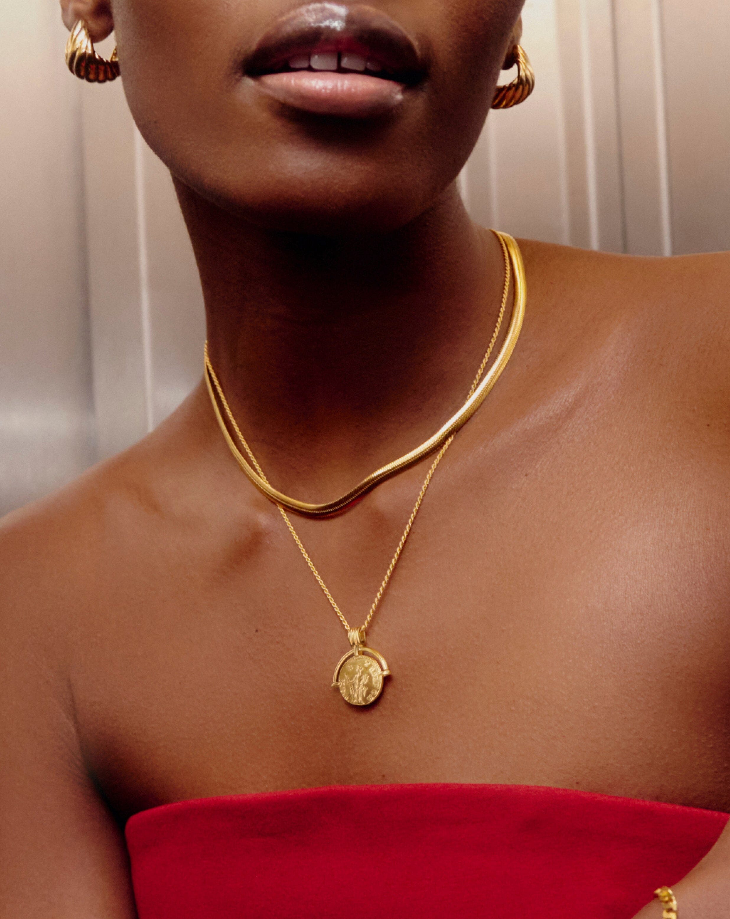 Elegant Flat Snake Chain Necklace for Women - Dainty Gold & Silver Layering Necklace Jewelry - Perfect for Everyday Wear, Date Night & Gift Giving