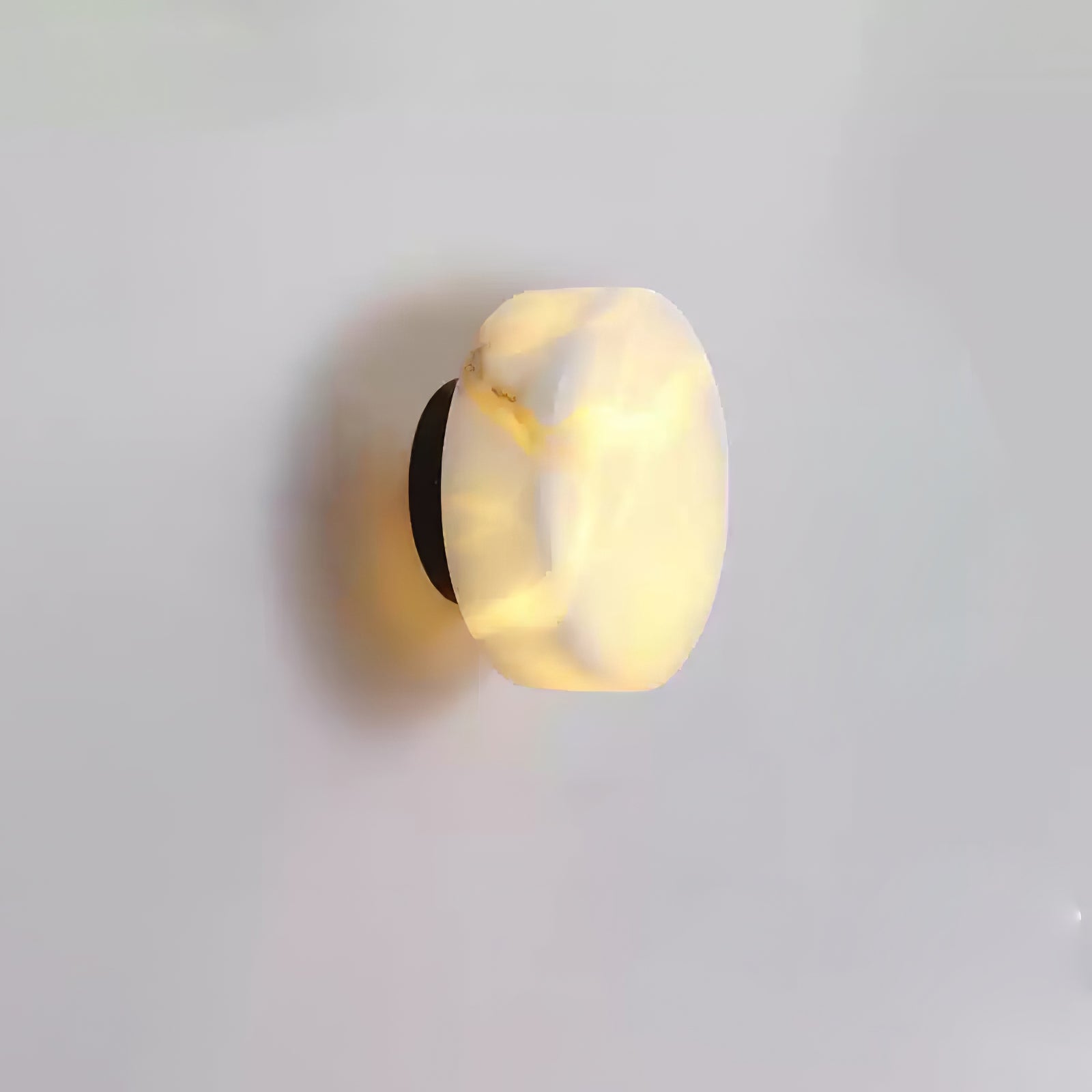 Modern Cylindrical Alabaster Wall Light Fixture - Elegant White Stone Sconce for Bedroom, Living Room & Hallway Lighting