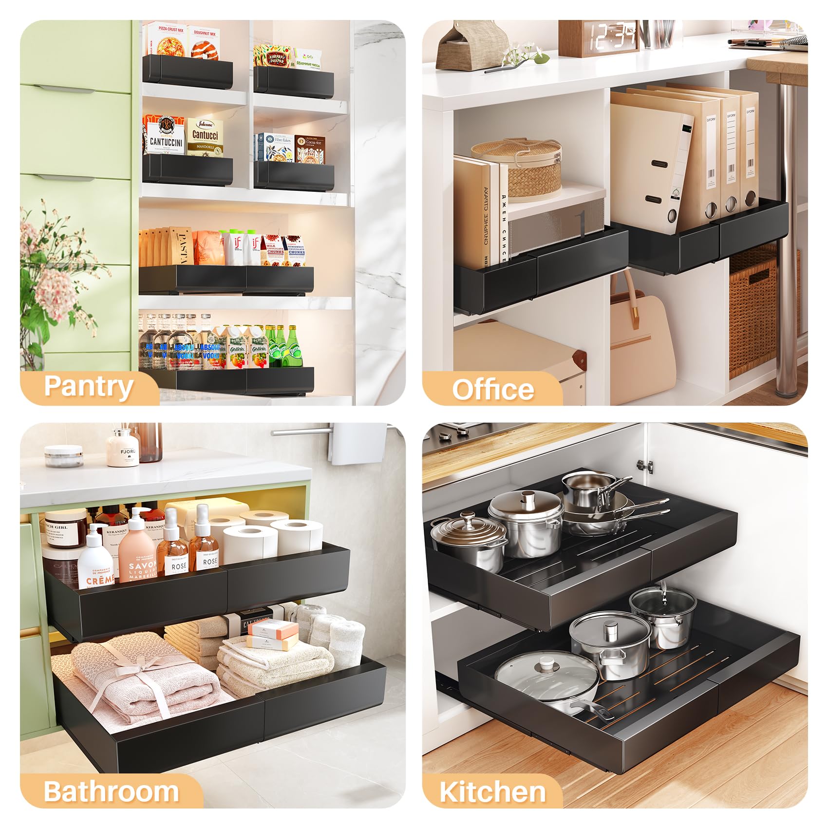 Heavy Duty Pull Out Cabinet Organizer - Expandable 12