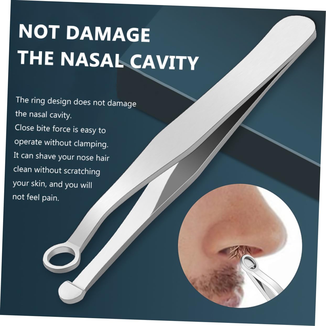 Premium Stainless Steel Nose Hair Trimmer - Round Head Design for Safe & Painless Grooming | Portable Nasal Hair Clipper for Men | Perfect for Travel, Home & Office Use