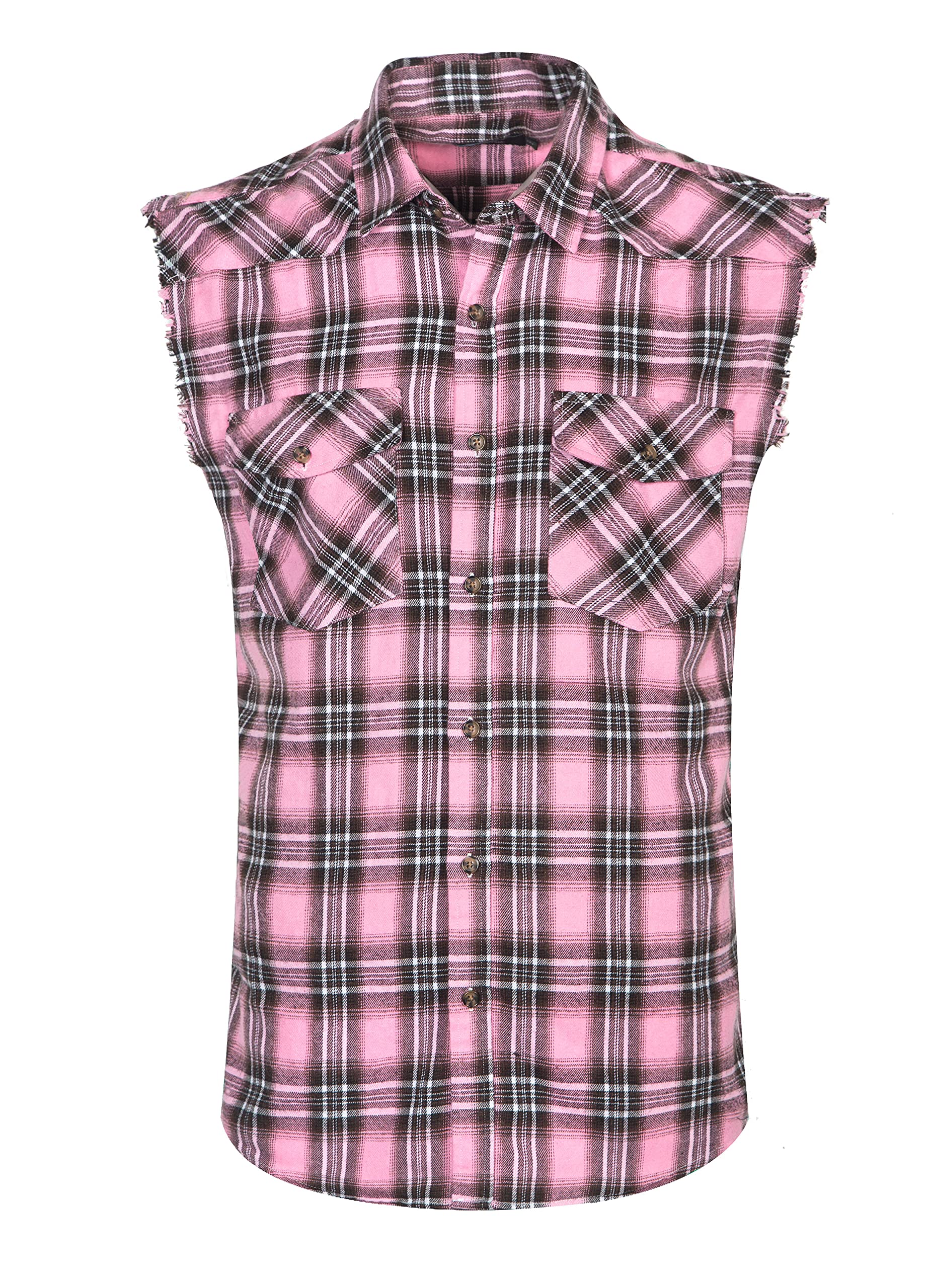 Nutexrol Men's Casual Flannel Plaid Sleeveless Shirt - 100% Cotton Plus Size Vest for Men - Comfortable Summer Outdoor Wear for Hiking, Camping & Casual Style