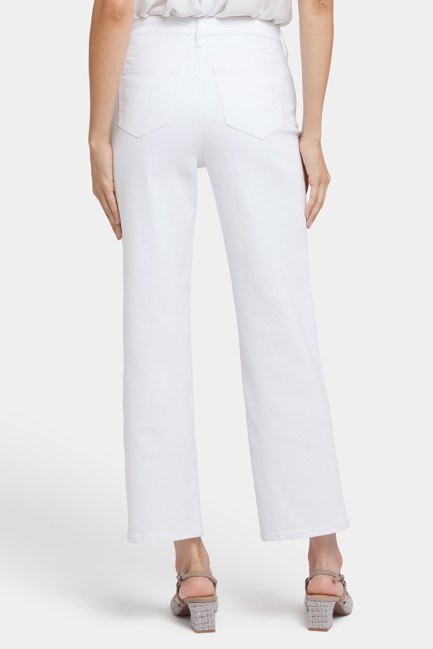 Bailey Relaxed Straight Ankle Jeans for Petite Women | Comfort Stretch Denim Pants in Optic White | Perfect for Casual Wear & Everyday Outfits