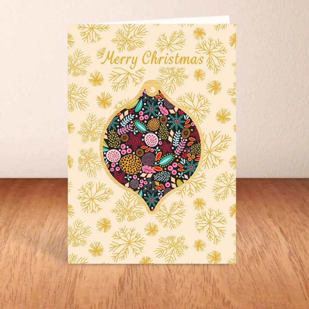 Blingtastic Christmas Ornament Card & Bauble - Elegant Holiday Decor for Tree, Gift Wrapping & Festive Home Decoration