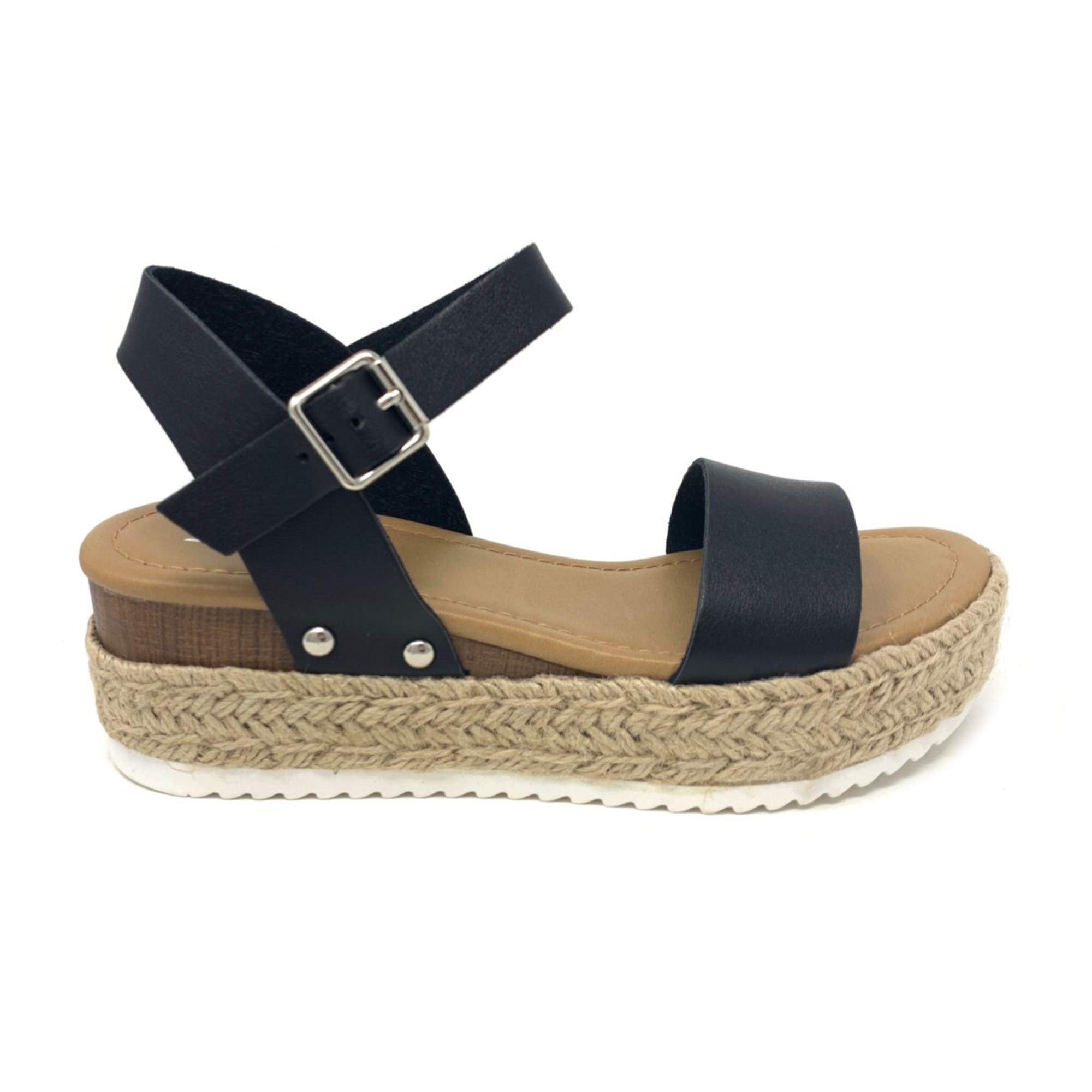 Women's Open Toe Platform Sandals with Clip Detail - Comfortable Casual Summer Shoes for Beach, Walking, and Outdoor Activities