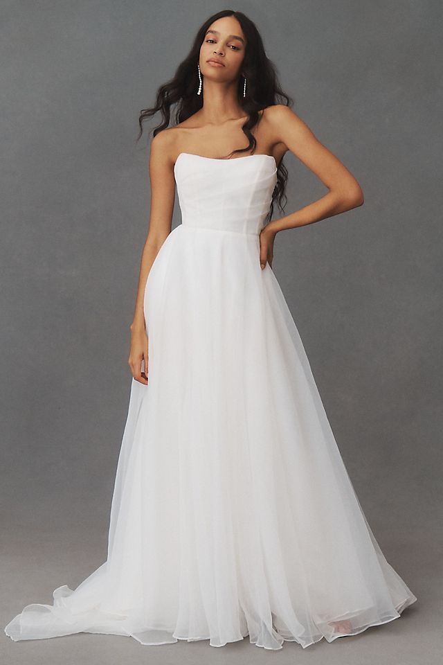 Jenny Yoo Bronte Wedding Gown - Elegant A-Line Bridal Dress for Church Ceremony & Romantic Beach Weddings