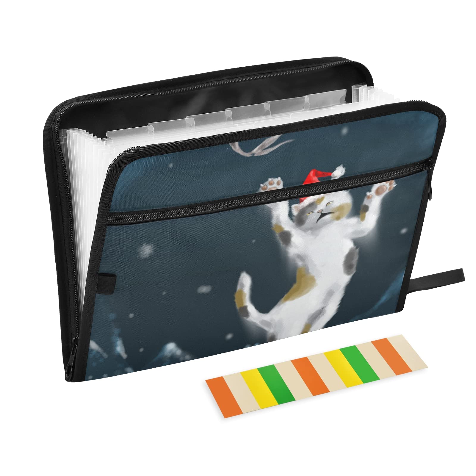 UMIRIKO 13 Pocket Expanding File Folder with Sticky Labels - A4 Letter Size Accordion Document Organizer with Zipper Closure - Perfect for Office, School, Home Organization and Tax Filing