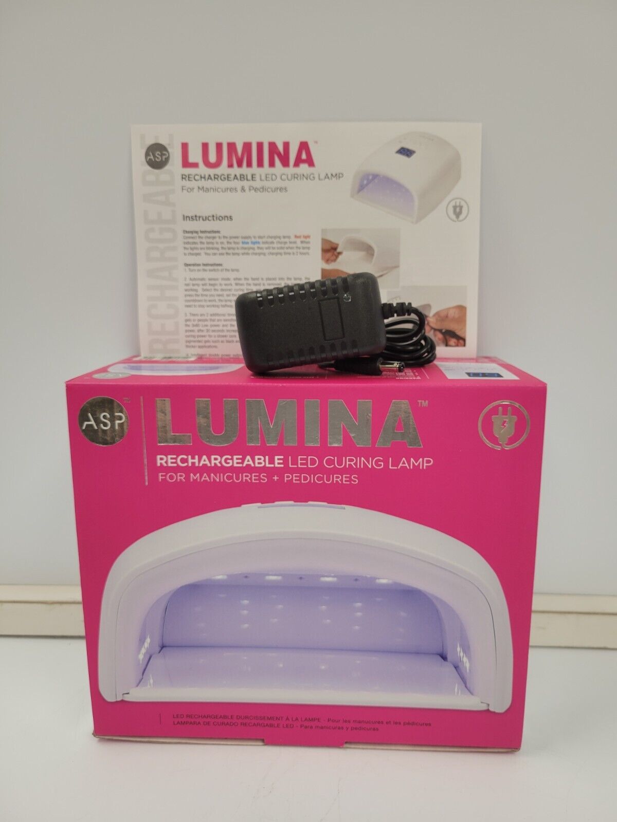 Lumina By ASP ASN S10 Rechargeable LED/UV Curing Lamp for Nails - Professional Gel Polish Curing Light for Manicure & Pedicure at Home or Salon