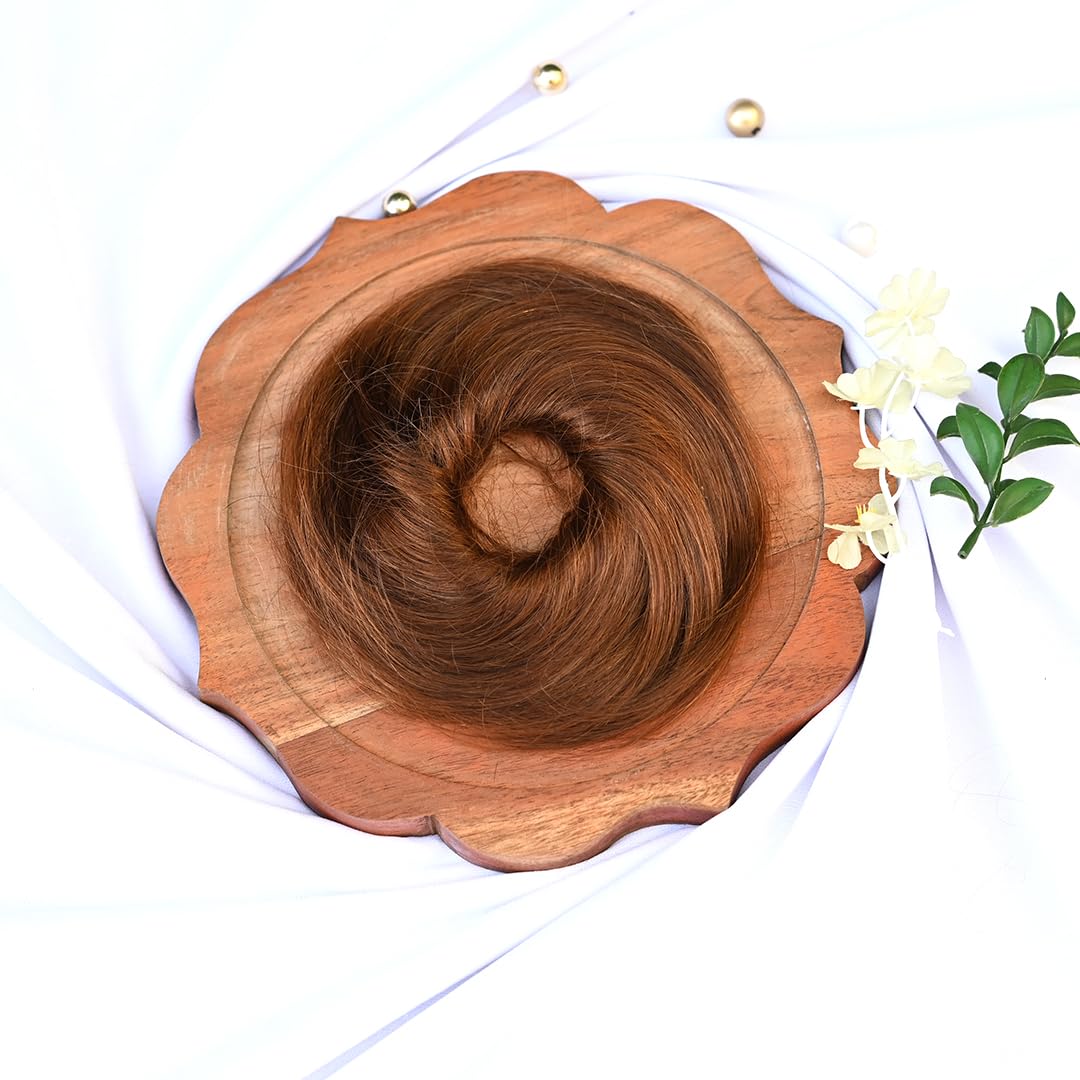 100% Human Hair Doughnut Bun for Girls & Women - Natural Dark Brown Hairpiece (Pack of 1) | Perfect for Parties, Weddings & Everyday Hairstyles