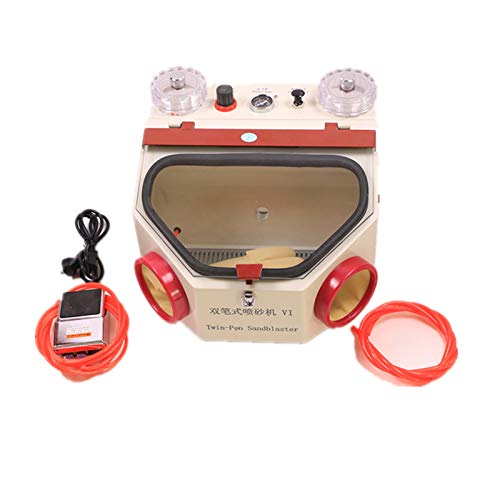 NSKI Dental Lab Equipment Twin-Pen Fine Sandblaster Unit - Double Pen Sand Blaster with 2 Tanks for Dental Crowns, Bridges & Implants - Perfect for Dental Laboratories & Prosthodontics Work