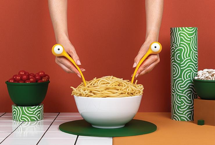 Fun Pasta Monsters & Salad Server Set - 2-Piece Kitchen Utensil Set for Pasta & Salad Serving - Perfect for Family Dinners & Parties