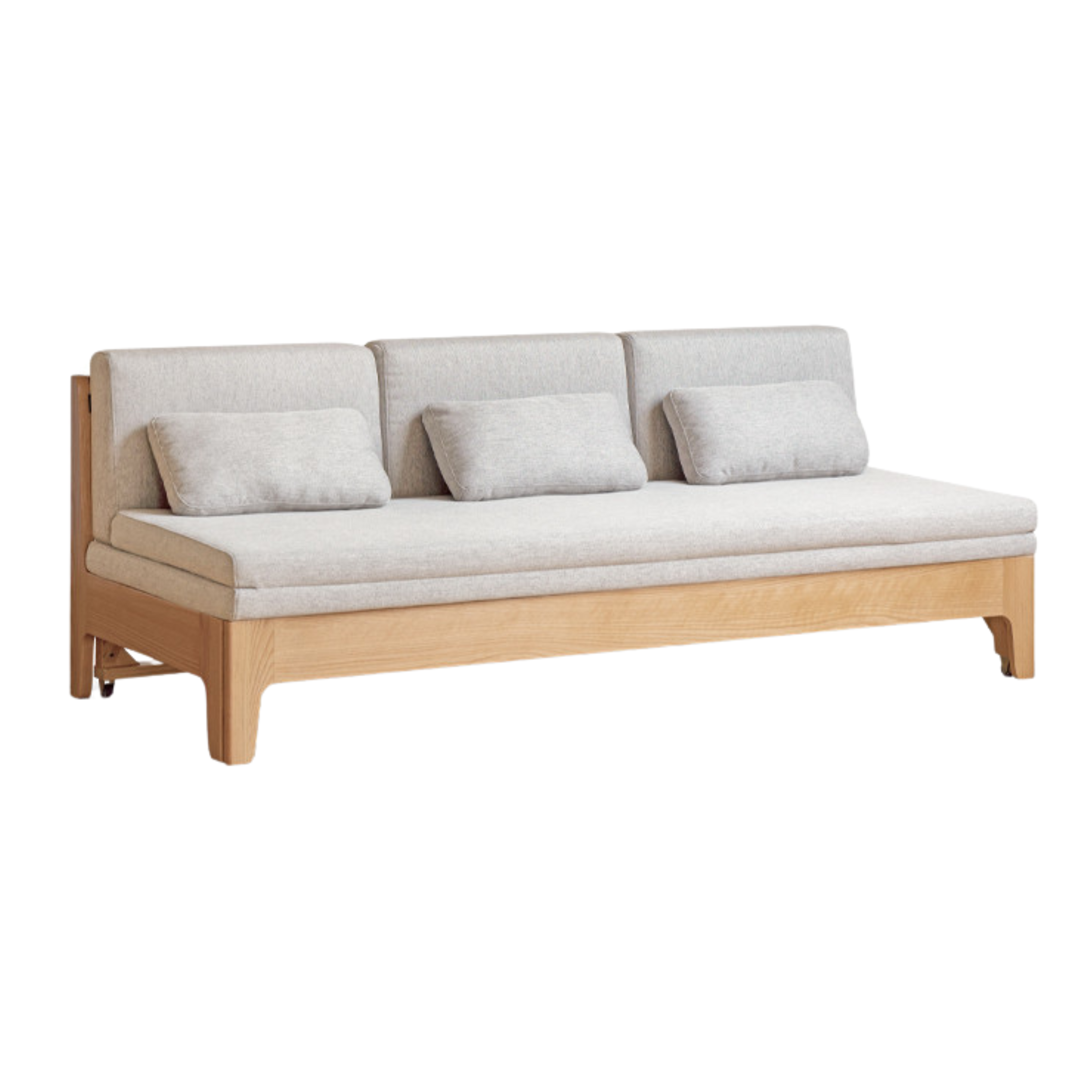 Oak Solid Wood Sleeper Sofa - Convertible Sofa Bed for Small Spaces, Guest Room & Living Room | Durable & Stylish Furniture for Home & Office