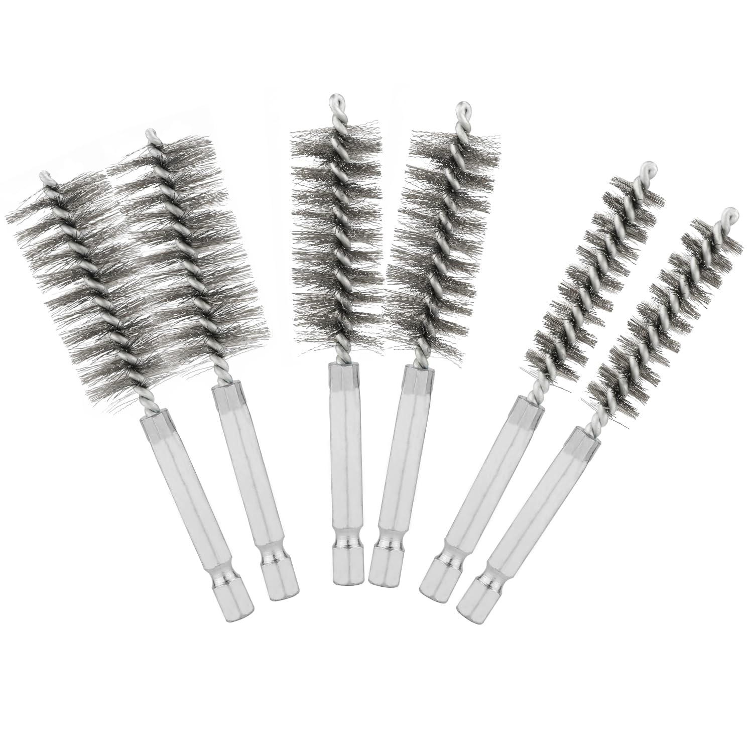 6-Piece Stainless Steel Pipe Cleaning Brush Set - 0.47