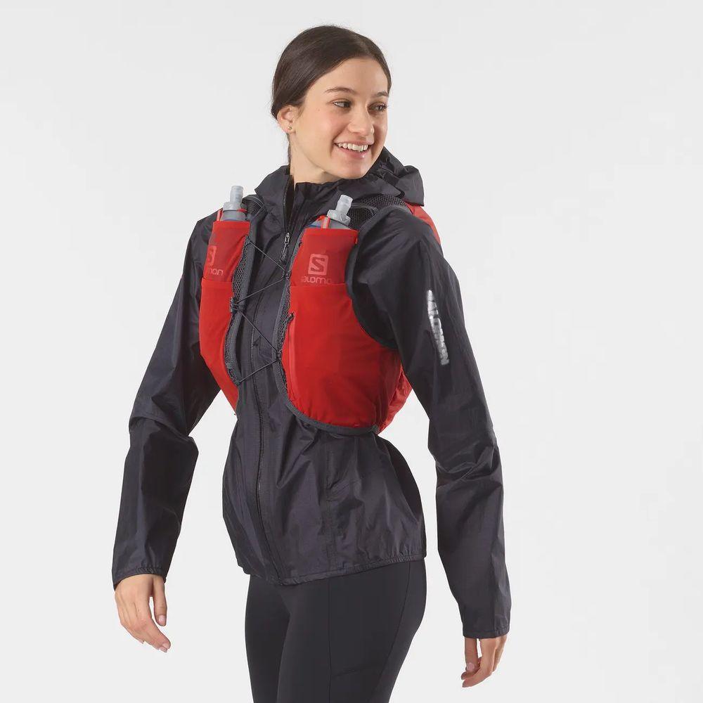 Salomon Unisex Active Skin 8 Hydration Running Vest with Water Flasks - Lightweight Breathable for Trail Running, Hiking & Outdoor Sports