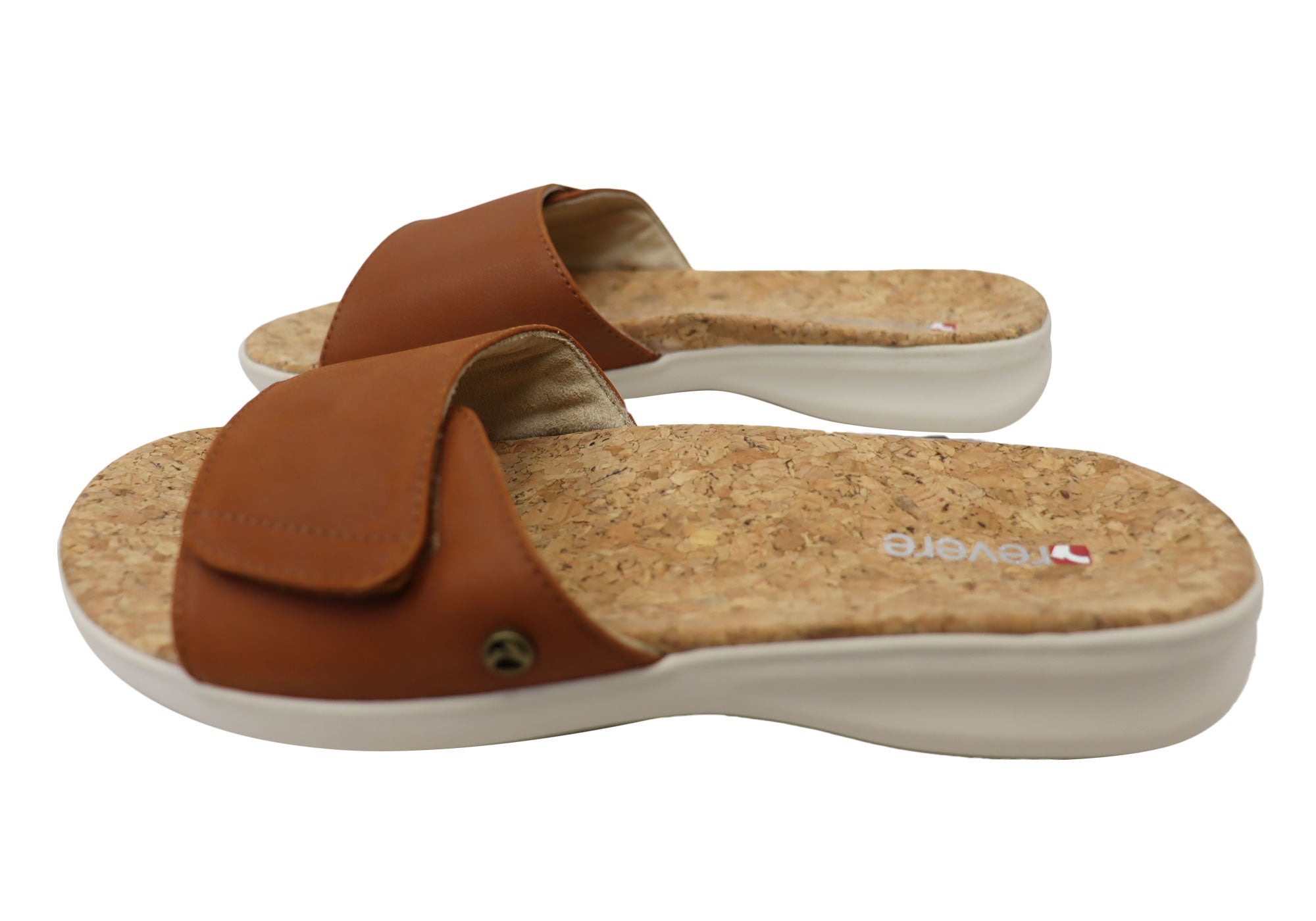 Revere Macau Women's Comfortable Leather Slides Sandals - Casual Summer Shoes for Beach, Pool & Home Wear